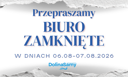 grafika informuje o zamknięciu biura w dniach 06.08.2026 i 07.08.2026.